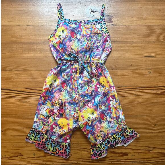 Lisa Frank colorful sleeveless flare ruffle bottom romper SIZE 7-8 - Picture 1 of 6